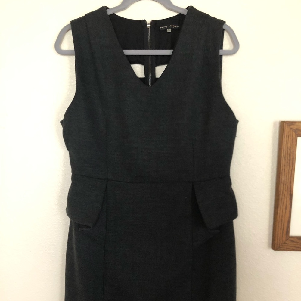 Sleeveless charcoal grey dress